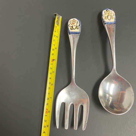 Aluminum Metal Salad Spoon Fork Serving Set - Picture 8 of 10